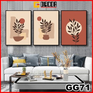 Tranh treo tường canvas khung gỗ 3 bức hiện đại tranh trừu tượng trang trí phòng khách phòng ngủ  71