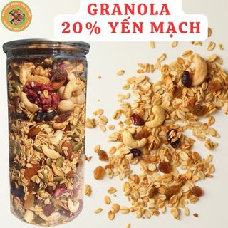 Ngũ cốc granola siêu hạt 20% yến mạch i ăn kiêngi giảm câni không đường