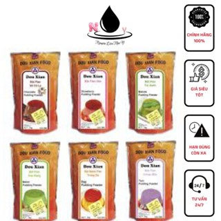 (ship hoả tốc)-bột pudding douxian chiết lẻ gói 50g,100g_7 mùi dùng làm bánh flan, topping trà sữa.