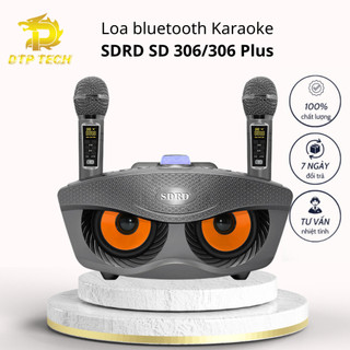 Loa mắt cú loa bluetooth karaoke sdrd sd 306 plus kèm 2 micro không dây hát cực hay bảo hành 12 tháng