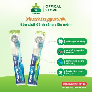 Bàn chải đánh răng Pierrot Oxygen Soft siêu mềm làm sạch kẽ và chân răng loại bỏ mảng bám ngừa sâu răng