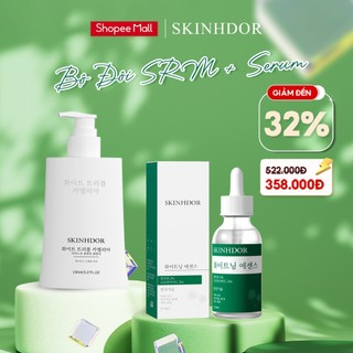 Combo Sửa Rửa Mặt & Serum SKINHDOR Chiết Xuất Từ Thiên Nhiên Làm Sạch Da, Dưỡng Ẩm, Làm Trắng Sáng Da