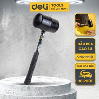 Búa Cao Su Tay Cầm Thép Deli Cao Cấp - Sử Dụng An Toàn Nhiều Bề Mặt, Tay Cầm Chống Trơn Trượt