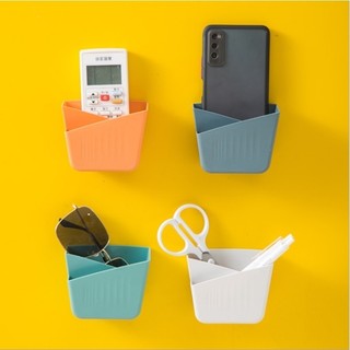 Kệ Dán Tường Để Remote, Đồ Dùng/ Giá Đỡ Sạc Điện Thoại Có Móc Treo Giữ Dây Điện 88424 Siêu thị tiện ích 88
