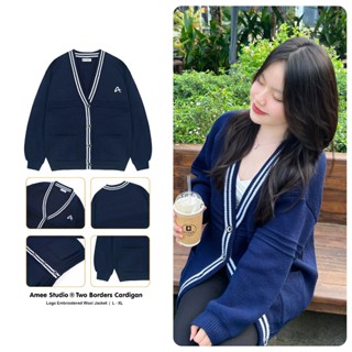 Áo Len Cardigan Local Brand Amee Studio Logo Thêu / Two Borders