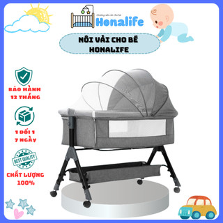 NÔI VẢI CHO BÉ - HN169 - [ TẶNG MÀN ] NÔI CŨI VẢI CHO BÉ GHÉP CHUNG GIƯỜNG VỚI BỐ MÉ