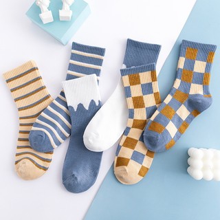 Set 5 tất vớ nữ tone xanh dương cao cổ dày dặn BAG U TXDUONG098