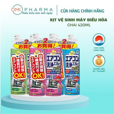Set 2 Chai Xịt Vệ Sinh Máy Điều Hòa Earth Raku Hapi Nhật Bản (2 Chai x 420ml)