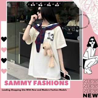  Áo Phông Thuỷ Thủ Phối Khăn Kẻ Siêu Xinh Áo Thun Kèm Gấu 13 DeMarzo Tháo Rời Hàng Quảng Châu FreeSize Form Rộng 