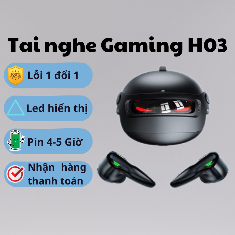 Tai Nghe Gaming H03 Bluetooth 5.3 TWS Có Mic [Bảo hành 1 đổi 1] Tai nghe gaming không dây chơi game 