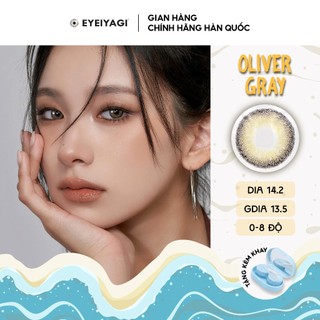 Kính áp tròng EYEIYAGI màu xám rêu tây Oliver Gray lens cận 3 tháng độ cận 0-8 | Chính hãng Hàn Quốc
