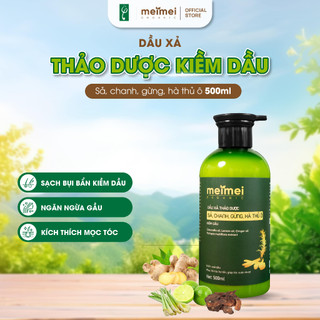 Dầu gội thảo dược meimei organic chiết xuất hà thủ ô thiên nhiên kiềm dầu ngăn ngừa rụng tóc 500ml