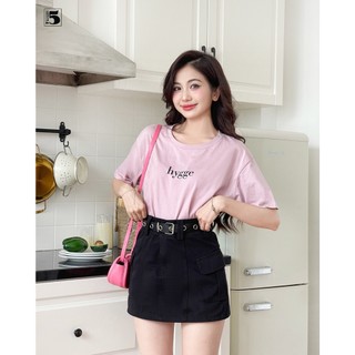 Áo thun dáng dài ngắn tay, cổ tròn, chữ Hygge Twenty.5 -  5866