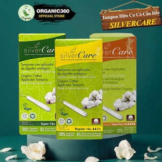 Tampon hữu cơ 2,3,4 giọt có cần đẩy silvercare an toàn mọi làn da