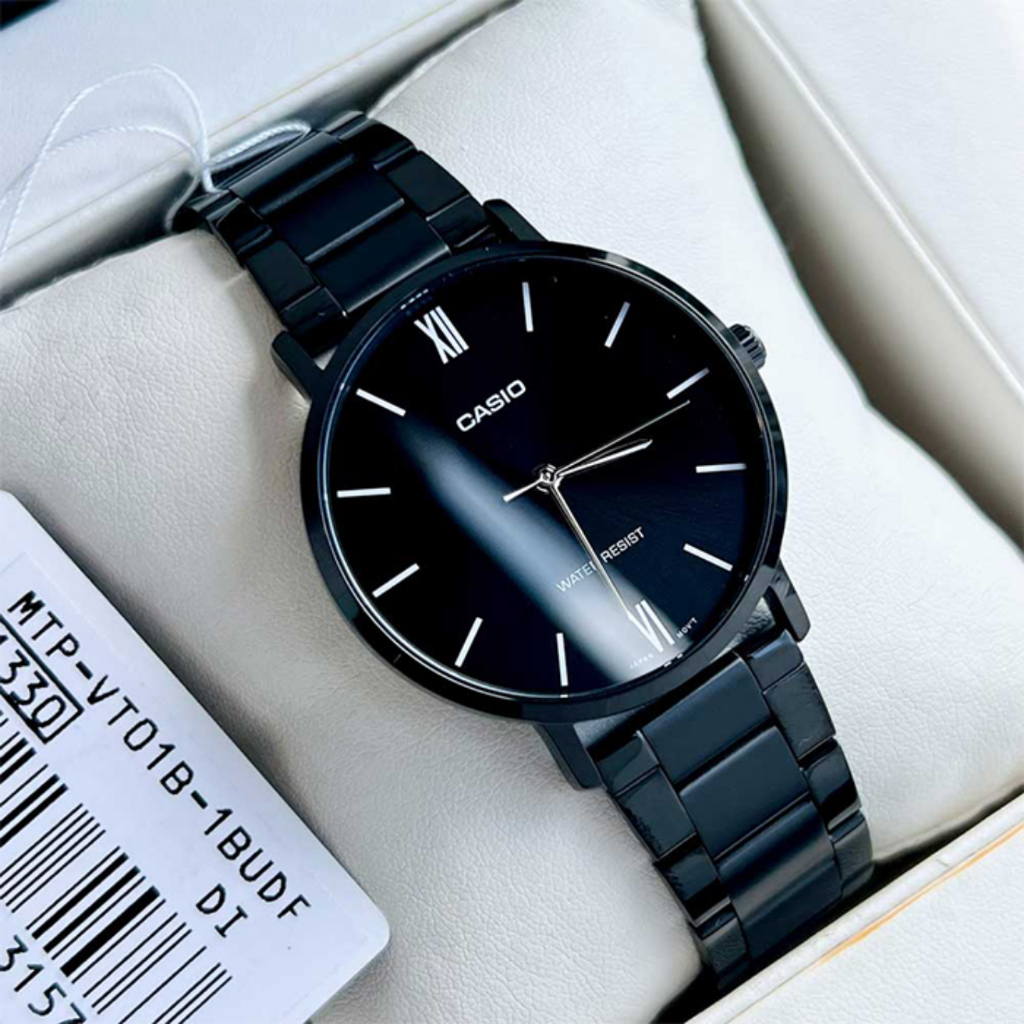 Đồng Hồ Nam Casio MTP-VT01B-1BUDF Màu Đen Mặt Kính Khoáng 40mm Chống Nước Dây Kim Loại Chính Hãng | BigBuy360 - bigbuy360.vn