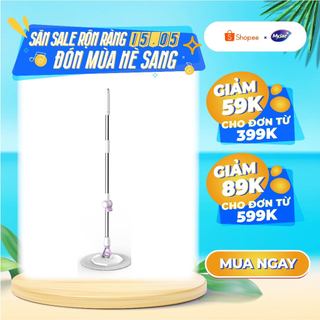Cây Lau Nhà Đơn MyJae Sợi Microfiber Xoay 360 Độ Phù Hợp Cho Nhiều Loại Thùng Lau 134cm