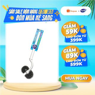 Cây Chà Bồn Cầu MyJae, Cọ Chà Toilet Loại 2 Đầu Tròn Kháng Khuẩn 45cm