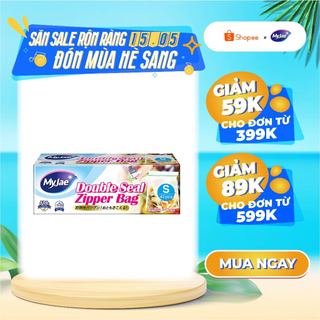 Túi zip đựng thực phẩm hai đường kéo PE MyJae, đáy đứng trong suốt, bảo quản thực phẩm