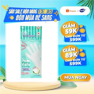 Găng tay chống khuẩn TPE MyJae một lần dùng nấu ăn, rửa chén bát size M (40 cái/hộp)