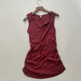 Xs,s,m,l - Áo sát nách dáng váy giấu quần nhún 2 bên, hàng xuất hãng xịn chất cotton gân mềm màu đỏ nâu