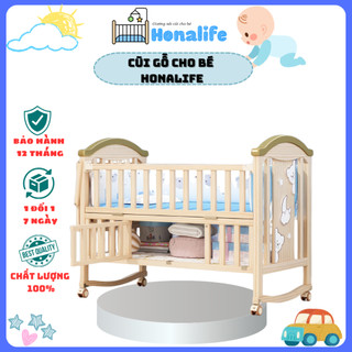 Cũi cho bé đa năng hn98-6in1 tiện lợi cho mẹvàbé,giường nôi cũi đa năng kt120x65x90cm