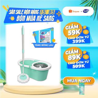 Bộ Lau Nhà MyJae Sợi Microfiber Xoay 360 Độ Thông Minh, Lau Sạch Nhanh Khô 134cm