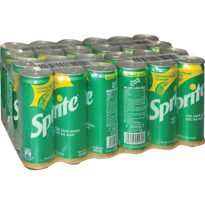 Nước ngọt Sprite, 7up lon 330ml x 24