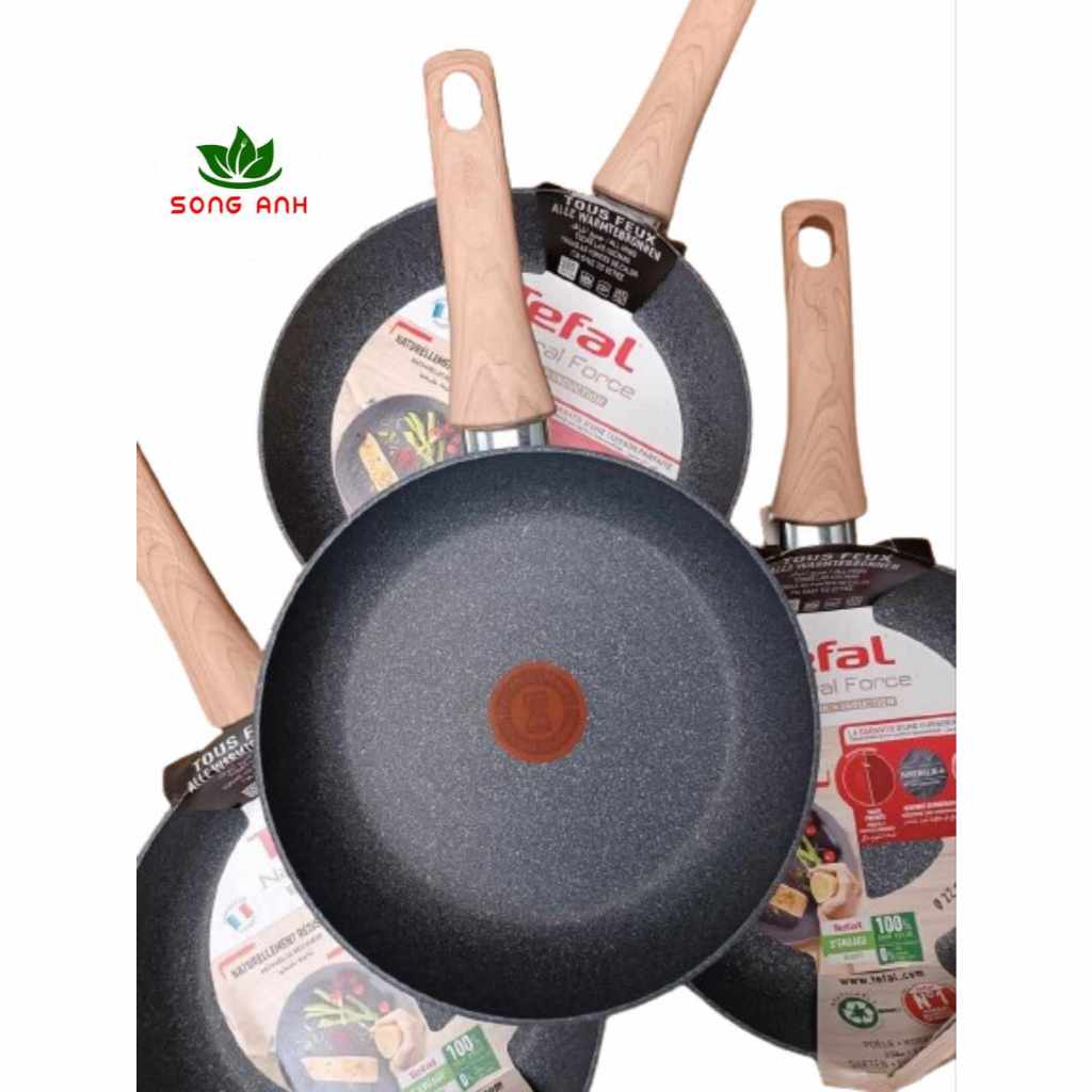 Chảo Pháp Tefal Natural Force 22cm - 24cm vân đá, hàng chính hãng, dùng mọi loại bếp