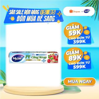 Màng bọc thực phẩm có dao cắt 120M PE MyJae, dạng xé chấm đứt ,co giãn tốt, bảo quản thực phẩm