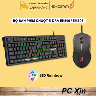 Bộ bàn phím chuột Edra EK506 / EM606 LED Rainbow