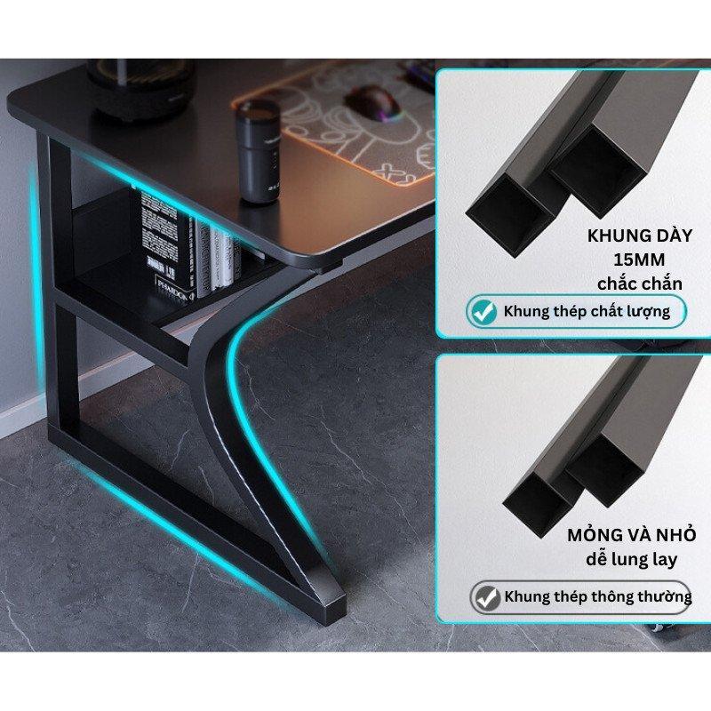 Bàn làm việc, bàn gaming độc đáo hiện đại,chân sắt hộp to, mặt gỗ MDF, nhiều phiên bản kèm PK Giá treo tai nghe, để cốc | BigBuy360 - bigbuy360.vn
