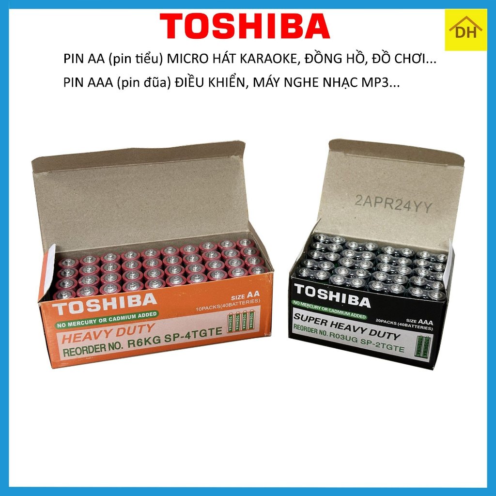 [XẢ HÀNG] ( HỘP 40 VIÊN) Pin tiểu AA/AAA TOSHIBA Thích Hợp Với Các Thiết Bị Điện Tử