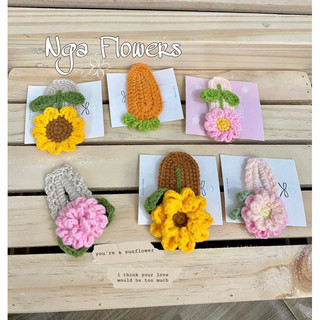 Kẹp tóc hoa len móc by nga flowers