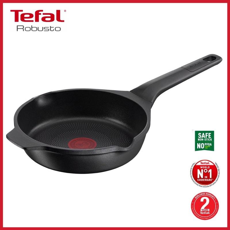 Chảo đúc cao cấp Tefal Robusto 20cm/ 22cm/ 24cm &amp; Sâu lồng 28cm - Chống dính Titanium 3X