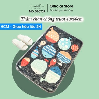 Thảm lót cửa chùi chân MD.Decor - Bedding thấm hút tốt chống trượt dành cho phòng tắm/ phòng ngủ nhiều mẫu họa tiết xinh