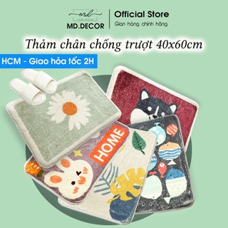 Thảm lót cửa chùi chân MD.Decor - Bedding thấm hút tốt chống trượt dành cho phòng tắm/ phòng ngủ nhiều mẫu họa tiết xinh