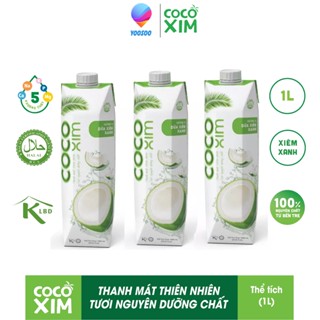  Combo 06 Hộp 1000mL Dừa Xiêm Xanh  Sen nước dừa tự nhiên - COCOXIM - YOOSOO 