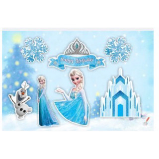 Thẻ cắm giấy elsa trang trí bánh