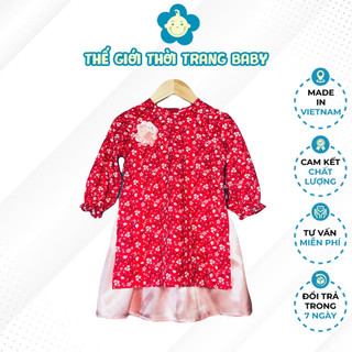 Bộ áo dài cho bé gái cách tân kèm chân váy họa tiết hoa nhí CT17