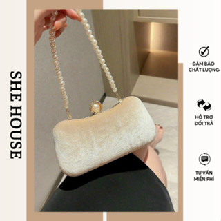 Túi xách cầm tay đi tiệc nhung quai ngọc sang trọng/túi Clutch nữ dự tiệc nổi bật kèm dây đeo chéo