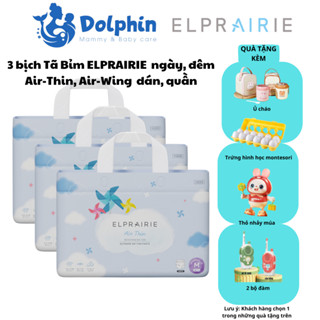 3 bịch tã bỉm Elprairie air wing air thin mẫu mới nhất siêu thấm hút, siêu mỏng chỉ 1mm