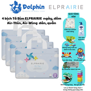 4 bịch bỉm Elprairie Air-Thin Air-Wing đủ size mỏng 1mm, thấm hút tốt, sức chứa 1,6 lít