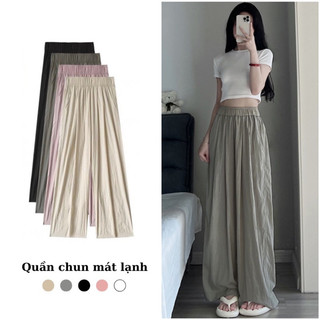  Quần Ống Rộng Cạp Chun Chất Gió Su Mát Lạnh Mùa Hè