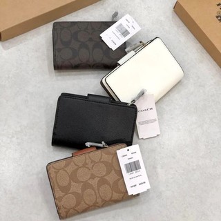 Ví C0ACH Medium Corner Zip Wallet da thật chuẩn xịn xò