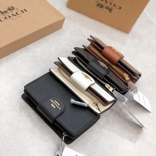 Ví C0ACH Medium Corner Zip Wallet da thật chuẩn xịn xò