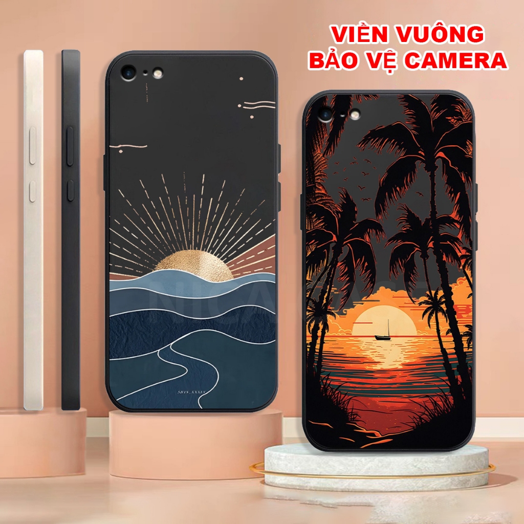 Ốp lưng IPhone 6-6G-6S / 6 PLUS-6S PLUS / 7-7G/ 8-8G / SE TPU viền vuông hình thiên nhiên,van gogh