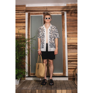 Áo tropical leaf cuban shirt