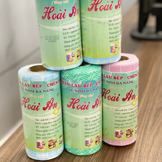 Khăn lau bếp đa năng Cuộn 100 tờ bằng vải không dệt siêu sạch siêu thấm hút Hoài An 88429 Siêu thị tiện ích 88