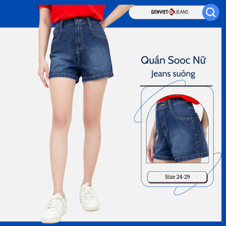 Quần Short Jeans Nữ GENVIET Suông Boxy Fit XQ424J2096