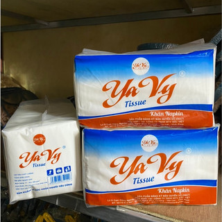 Giấy ăn YaVy vuông 2 lớp bịch loại 1kg hoặc 0,5kg (hàng chuẩn đủ cân loại đẹp) dùng cho quán ăn, nhà hàng 88435